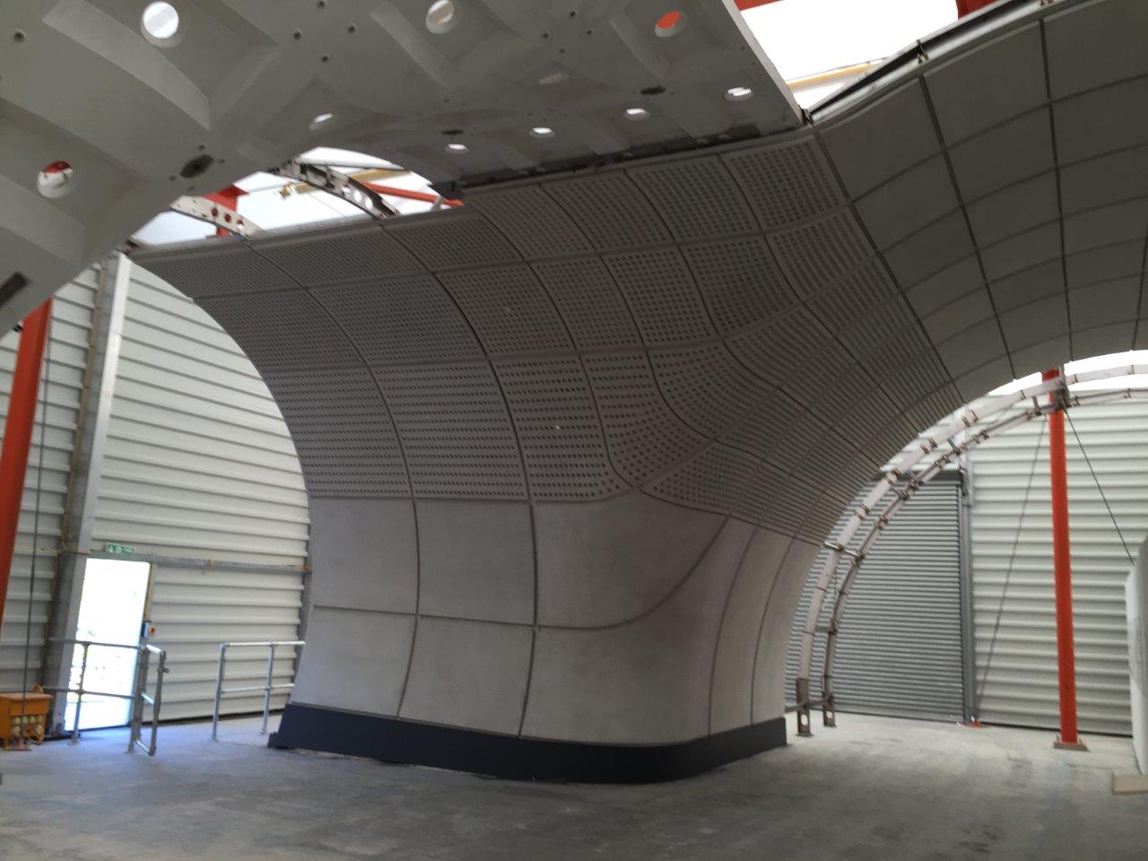 Hidden panel fasteners for GRC in construction